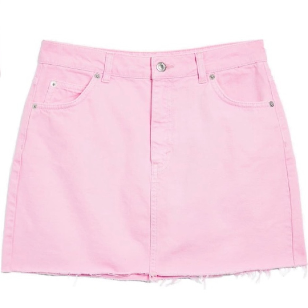 SOLD Pink Topshop High Waist Denim Skirt